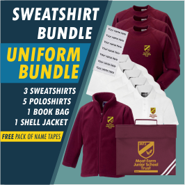 Bundle offer of 3 Sweatshirt, 5 poloshrts, 1 Fleece Jacket and a Book Bag!